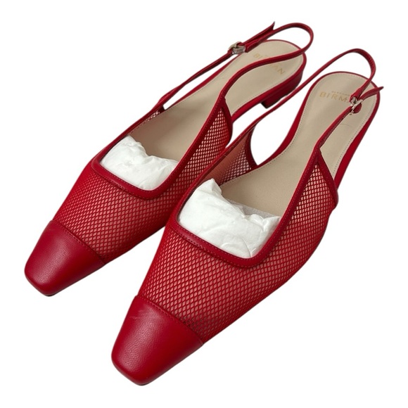 Alexandre Birman Olivia Mesh Slingback Flats Red 8.5 - Picture 3 of 9